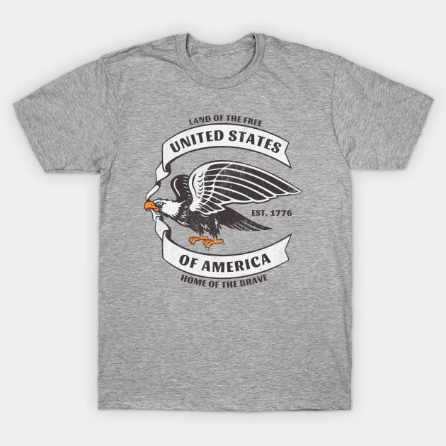 American Eagle - United States of America T-Shirt by Sisu Design